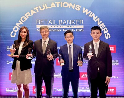 Cathay United Bank wins 6 rewards from the Retail Banker International for Digital Excellence