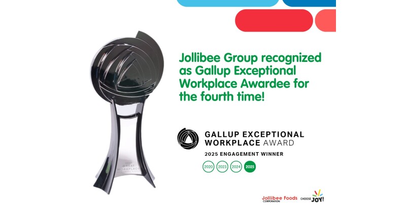 Jollibee Group recognized anew with Gallup Exceptional Workplace Award