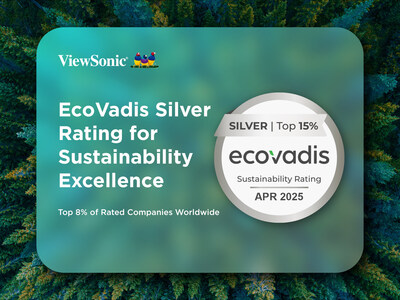 Viewsonic wins the Ecovadis silver rating for the excellence of sustainability