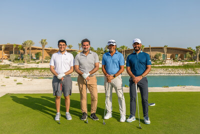 The CEO of RSG Group, John Pagano (in the middle right), is preparing to play a round at Shura Links 