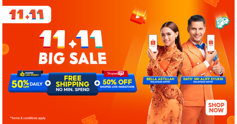 Dato’ Sri Aliff Syukri & Bella Astillah Lead Shopee 11.11 Big Sale with Daily Superstar Livestreams, Lagi Murah Deals, and Free Shipping