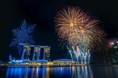 A dazzling explosion of fireworks and drones lit up the night, as the Disney Adventure Air Show took flight to fan-favorite song, 