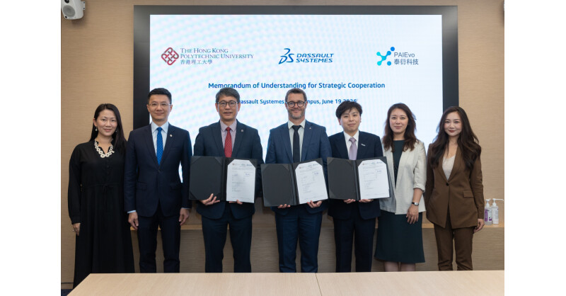 PolyU signs tripartite MoU with Dassault Systèmes and PAIEvo in Paris to advance cross-continental collaboration in research innovation