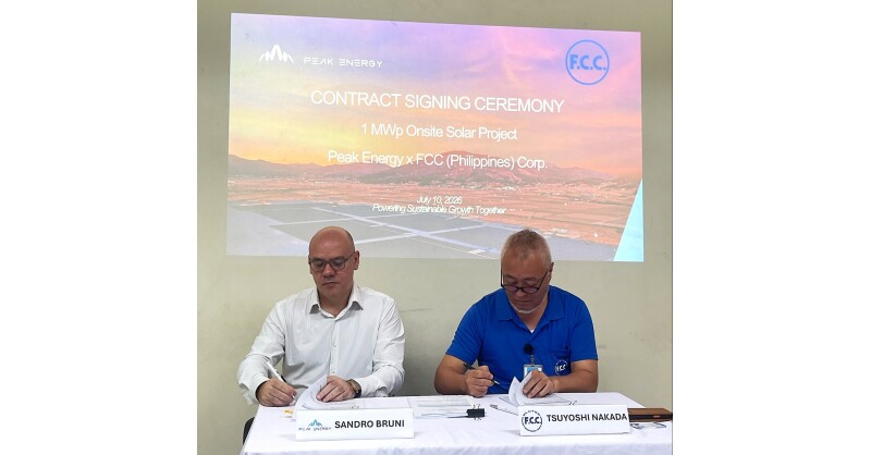 FCC Philippines, Subsidiary of Japan's FCC CO., LTD., Global Leader in Motorcycle Clutch Systems, Signs 1,500 MWh Long-Term Solar Agreement with Peak Energy