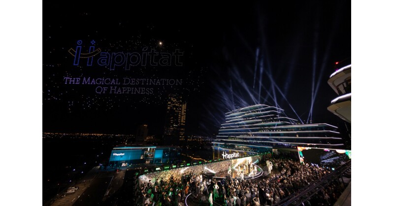 Happitat Celebrates Its Grand Opening, Transforming Over 200,000 Sq.m. from Land to Sky with a Record-Breaking 2,222-Drone Show, as Zhou Yiran Leads Over 100 Artists in a Festival of Happiness