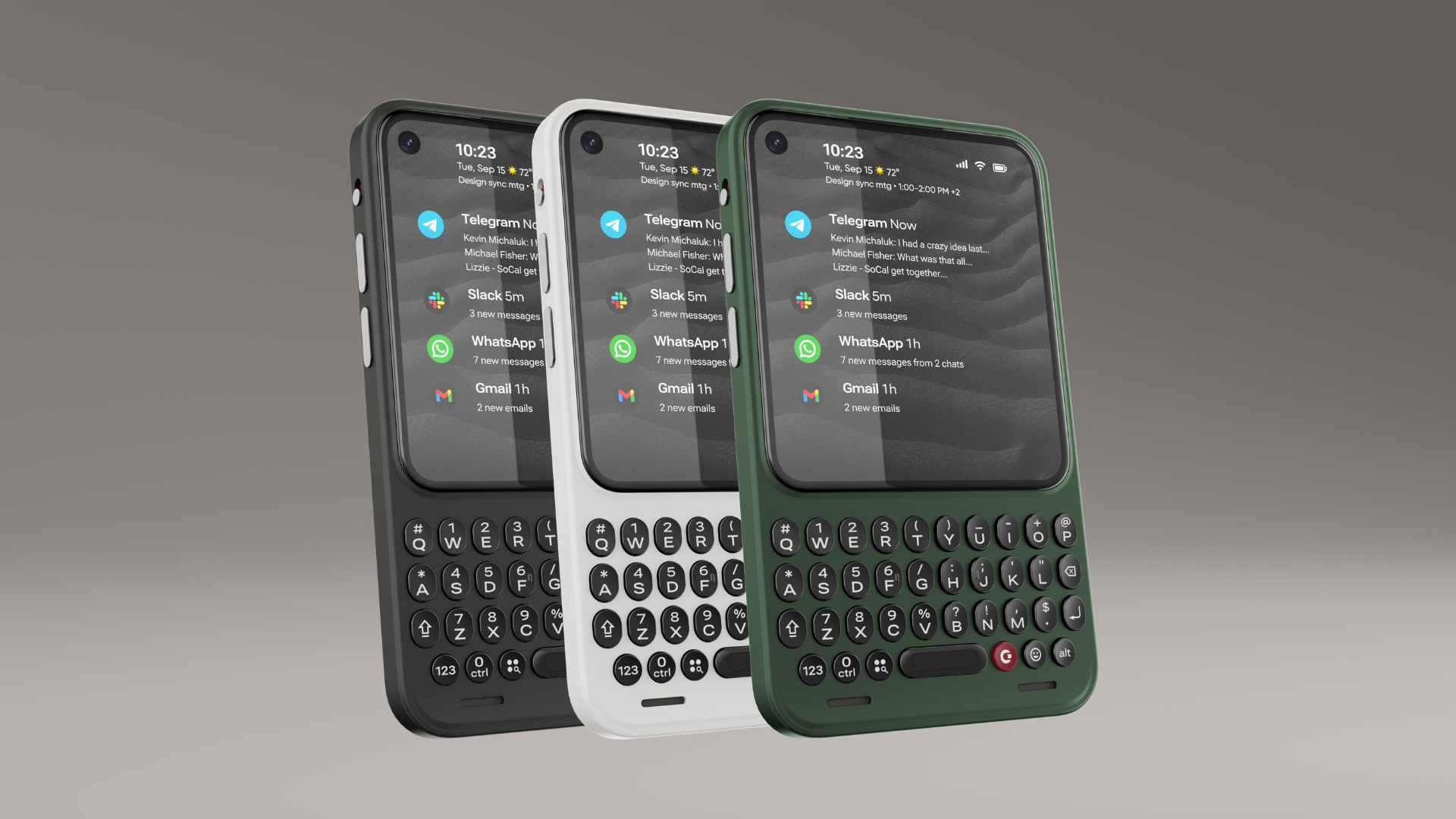 Clicks Communicator is available to order in three stunning color combinations: Onyx, Smoke, and Clover. Each Communicator ships with a color-coordinated Charging Cover.